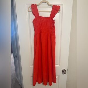 Old Navy Bright Orange Midi Dress
